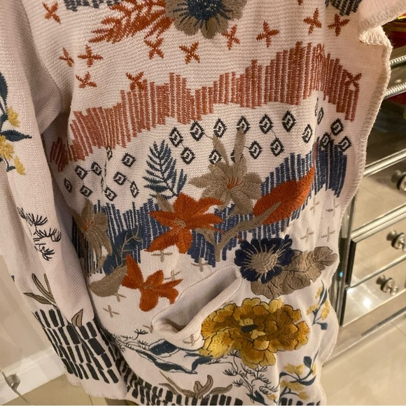 Johnny Was Floral Patterned Open Front Cardigan size L - Picture 4 of 8